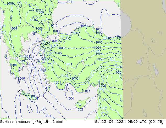 pressão do solo UK-Global Dom 23.06.2024 06 UTC