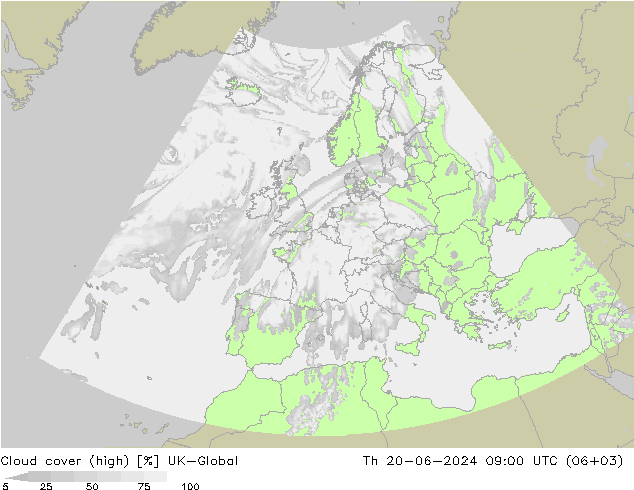Nubes altas UK-Global jue 20.06.2024 09 UTC