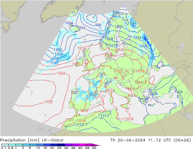 Srážky UK-Global Čt 20.06.2024 12 UTC