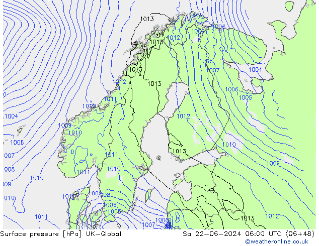 pressão do solo UK-Global Sáb 22.06.2024 06 UTC