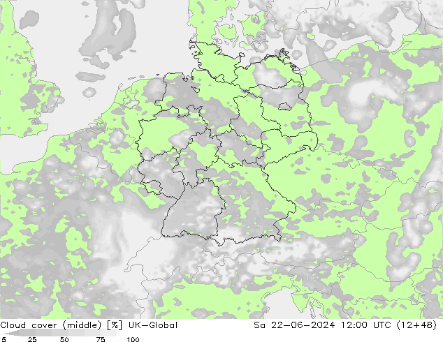 Cloud cover (middle) UK-Global Sa 22.06.2024 12 UTC