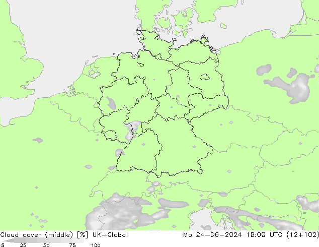 Cloud cover (middle) UK-Global Mo 24.06.2024 18 UTC