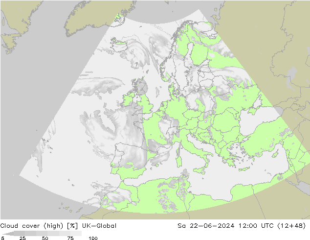 Bewolking (Hoog) UK-Global za 22.06.2024 12 UTC