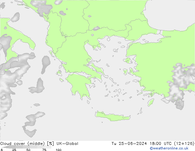 Cloud cover (middle) UK-Global Tu 25.06.2024 18 UTC