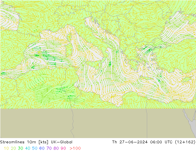 Streamlines 10m UK-Global Th 27.06.2024 06 UTC