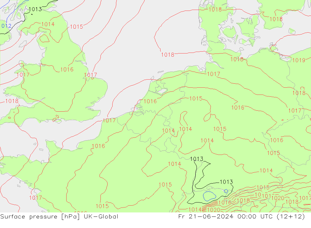 приземное давление UK-Global пт 21.06.2024 00 UTC