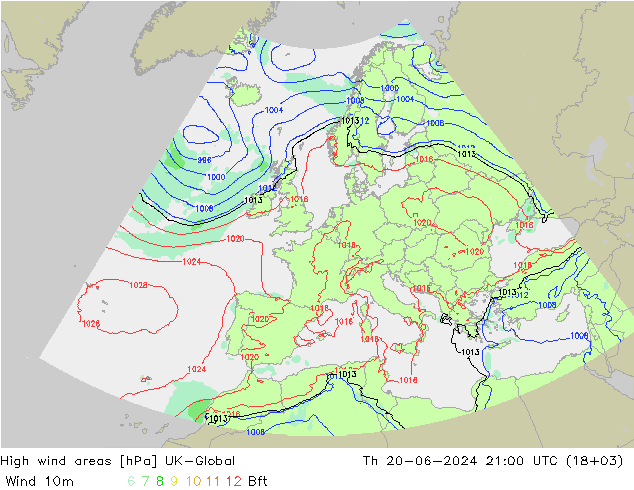 High wind areas UK-Global Th 20.06.2024 21 UTC