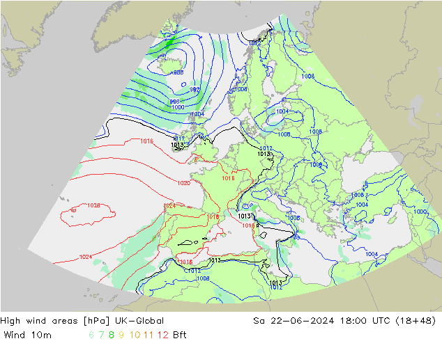 High wind areas UK-Global Sa 22.06.2024 18 UTC