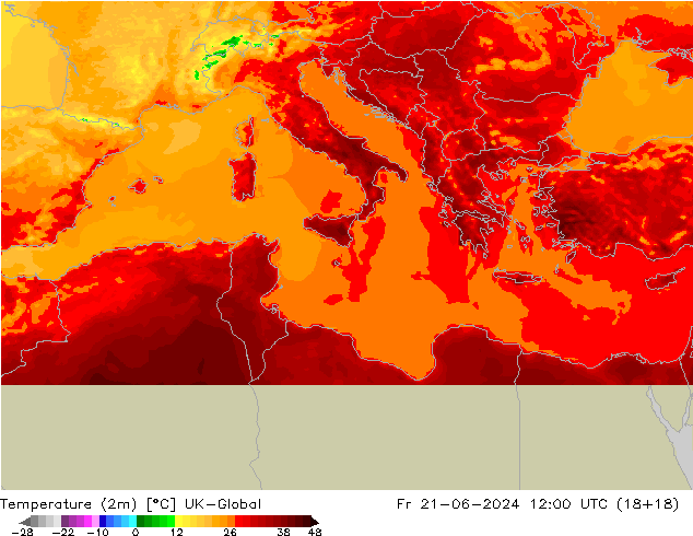 Temperatura (2m) UK-Global Sex 21.06.2024 12 UTC