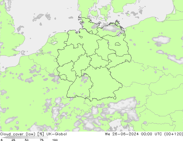 Bulutlar (düşük) UK-Global Çar 26.06.2024 00 UTC