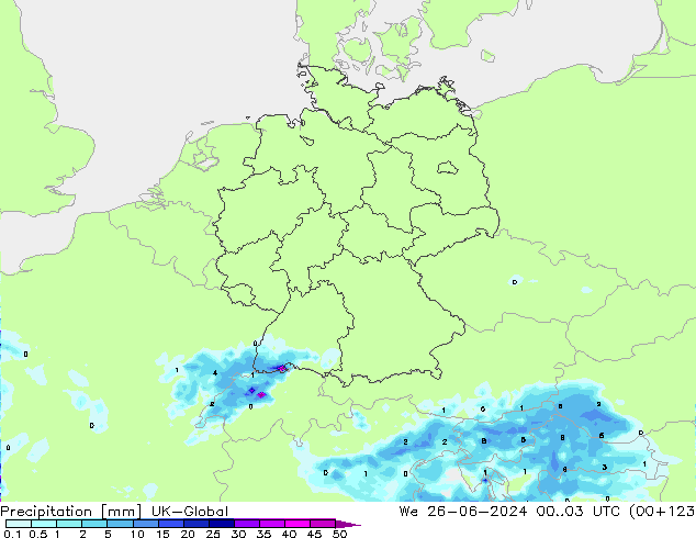 Precipitación UK-Global mié 26.06.2024 03 UTC