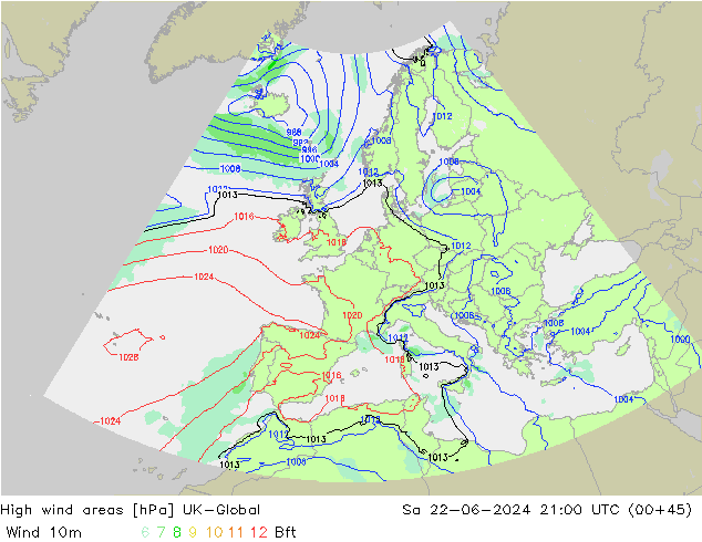 Izotacha UK-Global so. 22.06.2024 21 UTC