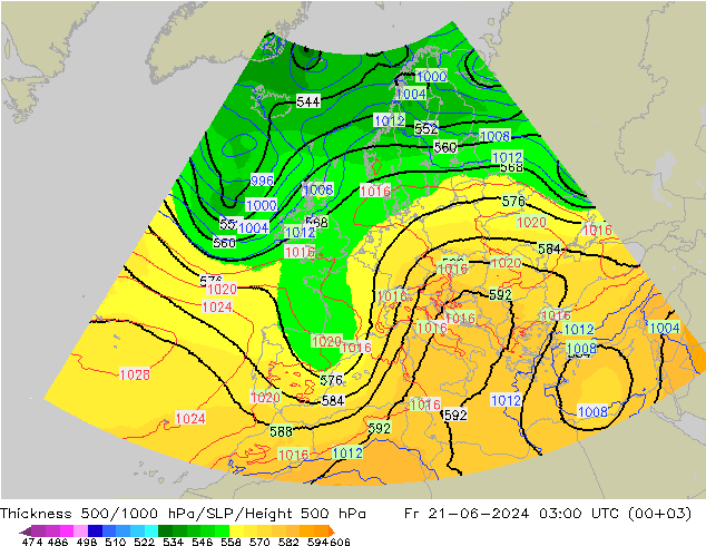 Thck 500-1000гПа UK-Global пт 21.06.2024 03 UTC