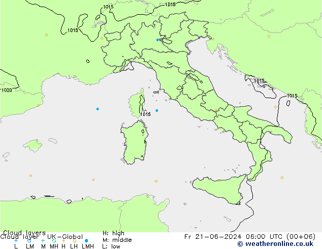Cloud layer UK-Global Fr 21.06.2024 06 UTC