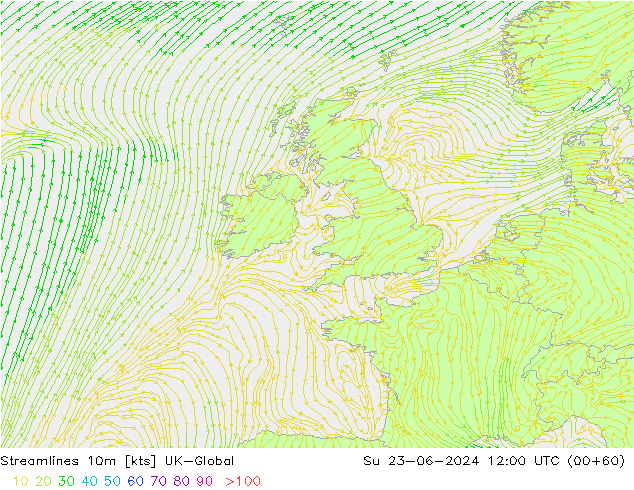 Streamlines 10m UK-Global Ne 23.06.2024 12 UTC