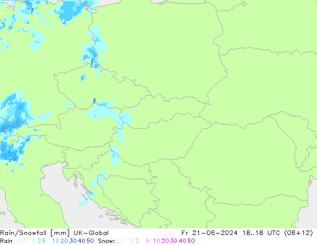 Rain/Snowfall UK-Global ven 21.06.2024 18 UTC