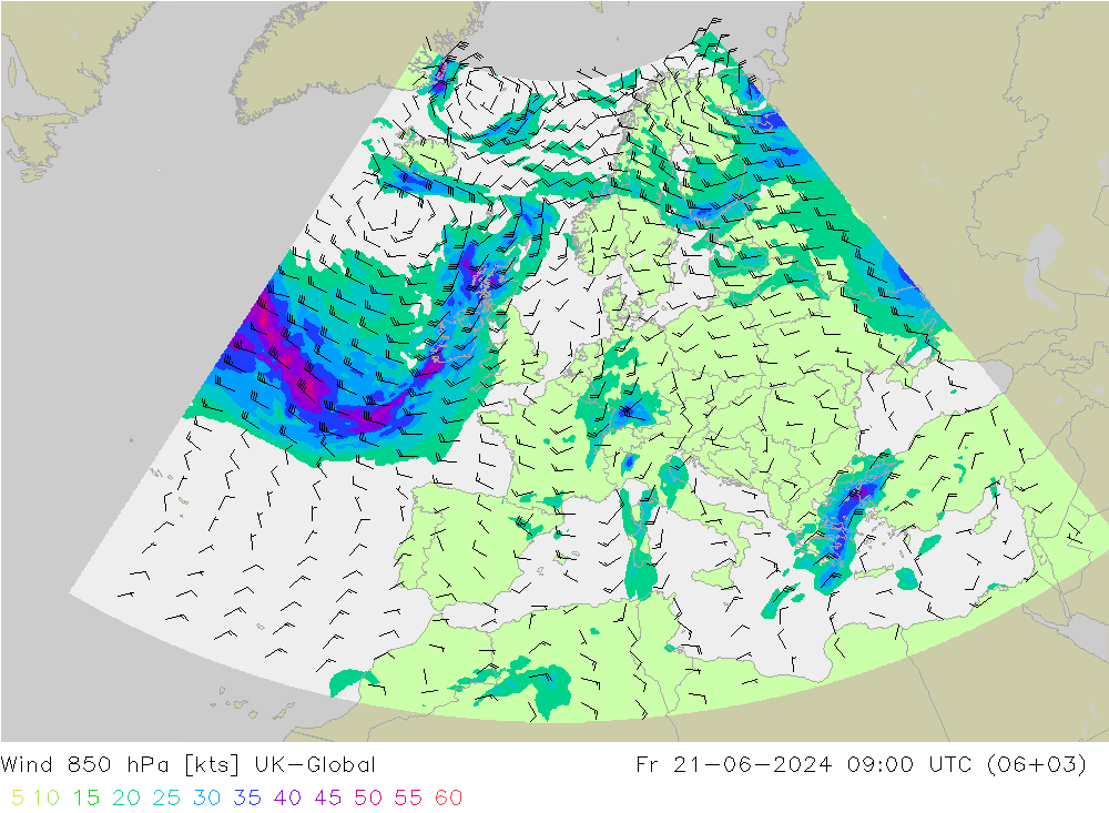  850 hPa UK-Global  21.06.2024 09 UTC