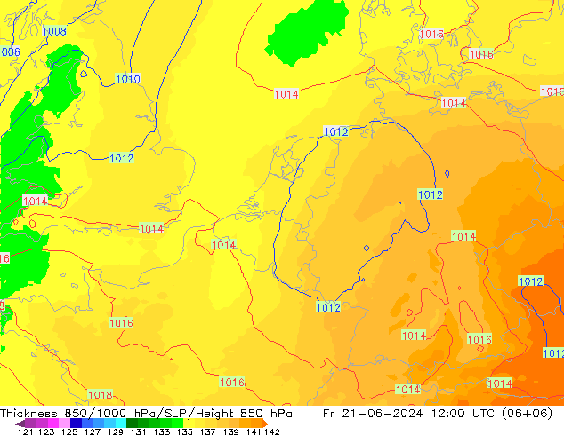 Thck 850-1000 hPa UK-Global Fr 21.06.2024 12 UTC