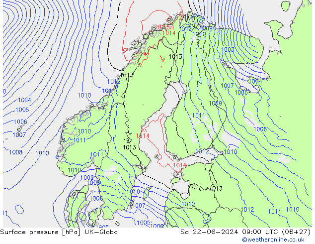 pressão do solo UK-Global Sáb 22.06.2024 09 UTC