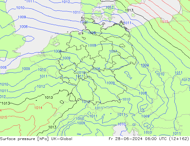 Surface pressure UK-Global Fr 28.06.2024 06 UTC