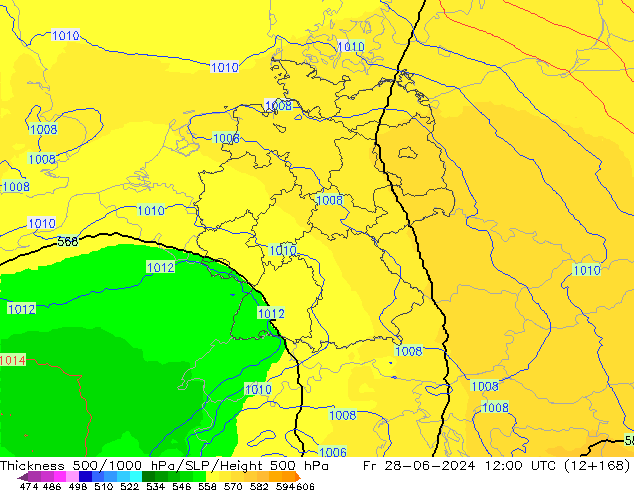 Thck 500-1000hPa UK-Global  28.06.2024 12 UTC