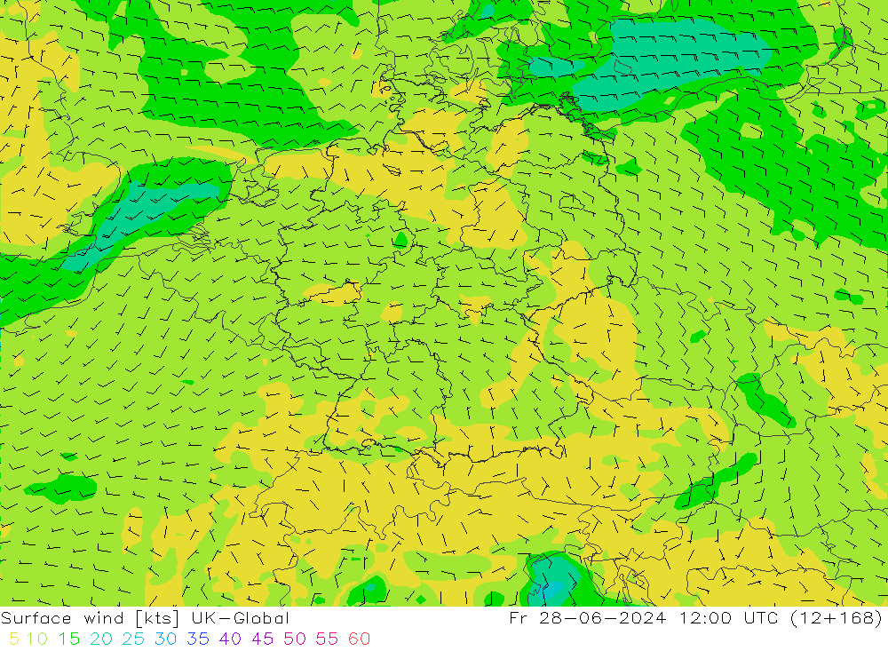 风 10 米 UK-Global 星期五 28.06.2024 12 UTC