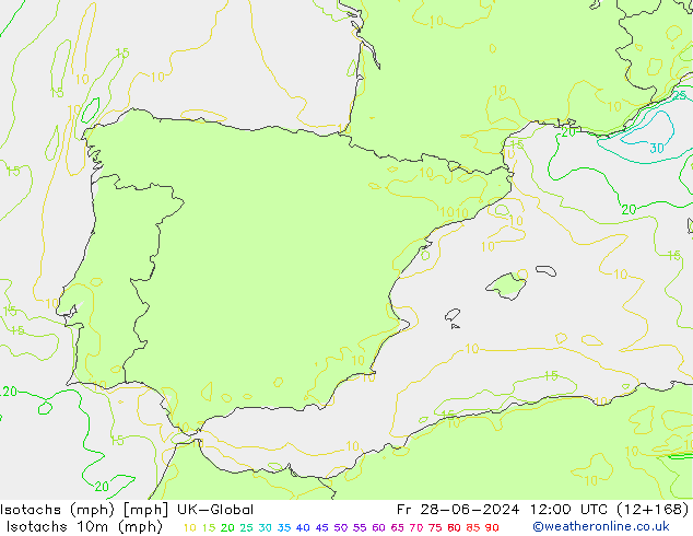 Eşrüzgar Hızları mph UK-Global Cu 28.06.2024 12 UTC