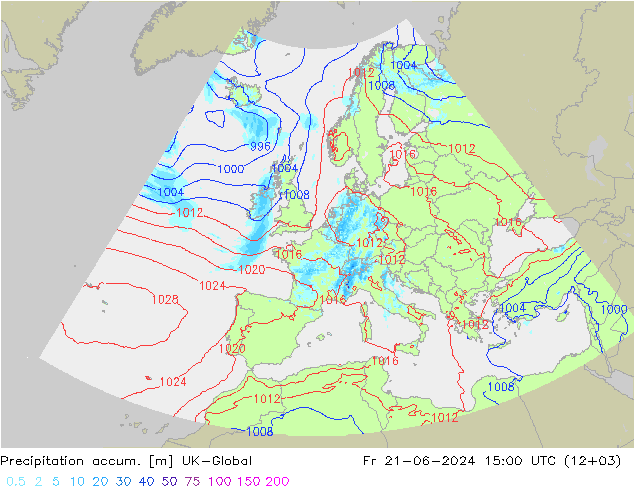 Precipitation accum. UK-Global Sex 21.06.2024 15 UTC