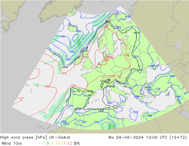 High wind areas UK-Global Mo 24.06.2024 12 UTC