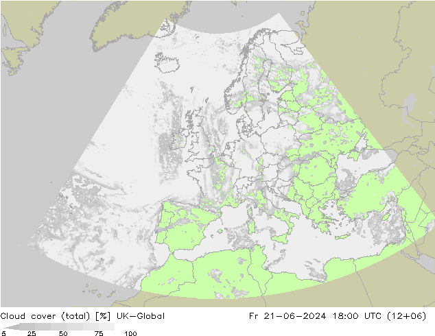 Cloud cover (total) UK-Global Fr 21.06.2024 18 UTC