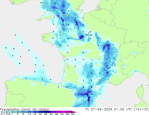 Yağış UK-Global Per 27.06.2024 00 UTC