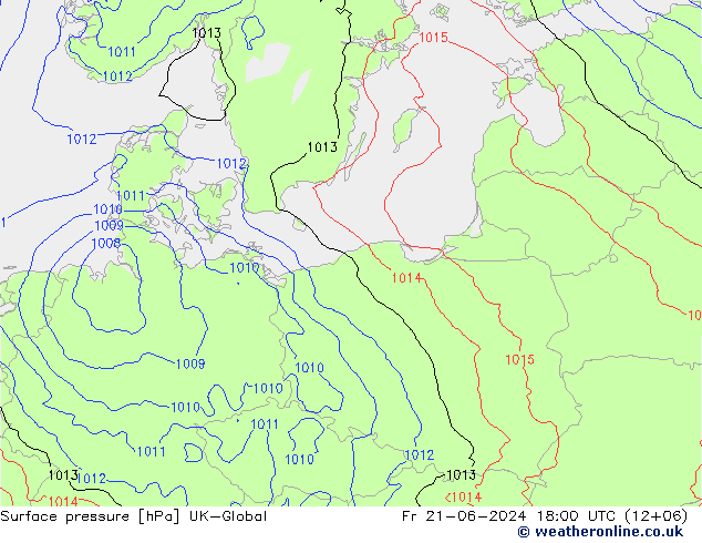 pression de l'air UK-Global ven 21.06.2024 18 UTC