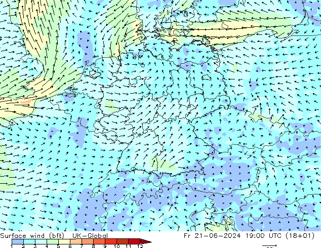  10 m (bft) UK-Global  21.06.2024 19 UTC