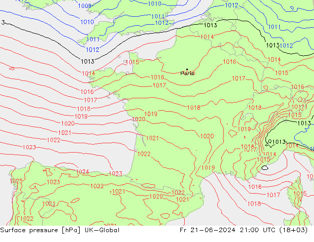 Yer basıncı UK-Global Cu 21.06.2024 21 UTC