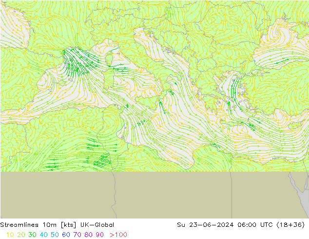 Streamlines 10m UK-Global Ne 23.06.2024 06 UTC