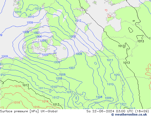 Surface pressure UK-Global Sa 22.06.2024 03 UTC