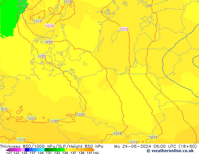 Thck 850-1000 hPa UK-Global Mo 24.06.2024 06 UTC