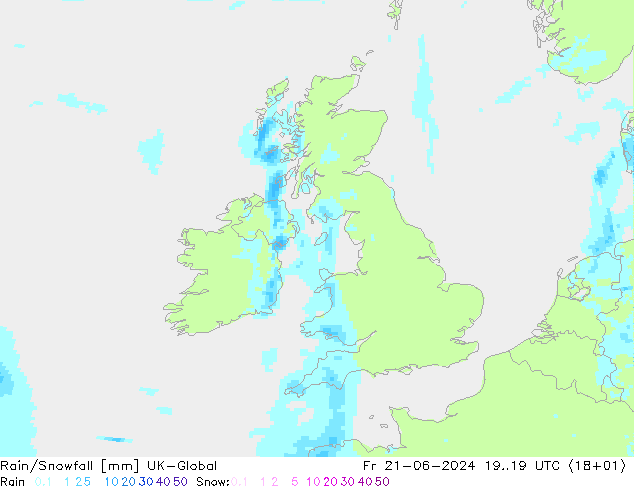 Rain/Snowfall UK-Global ven 21.06.2024 19 UTC