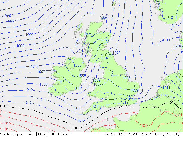 Presión superficial UK-Global vie 21.06.2024 19 UTC