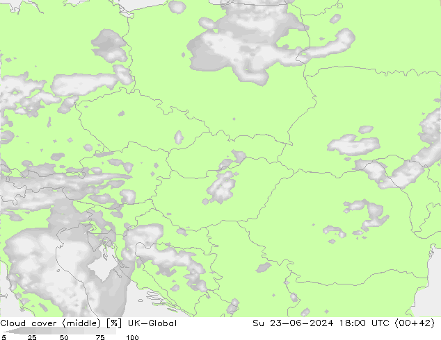 Cloud cover (middle) UK-Global Su 23.06.2024 18 UTC