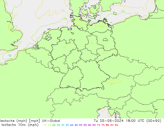 Isotachs (mph) UK-Global  25.06.2024 18 UTC