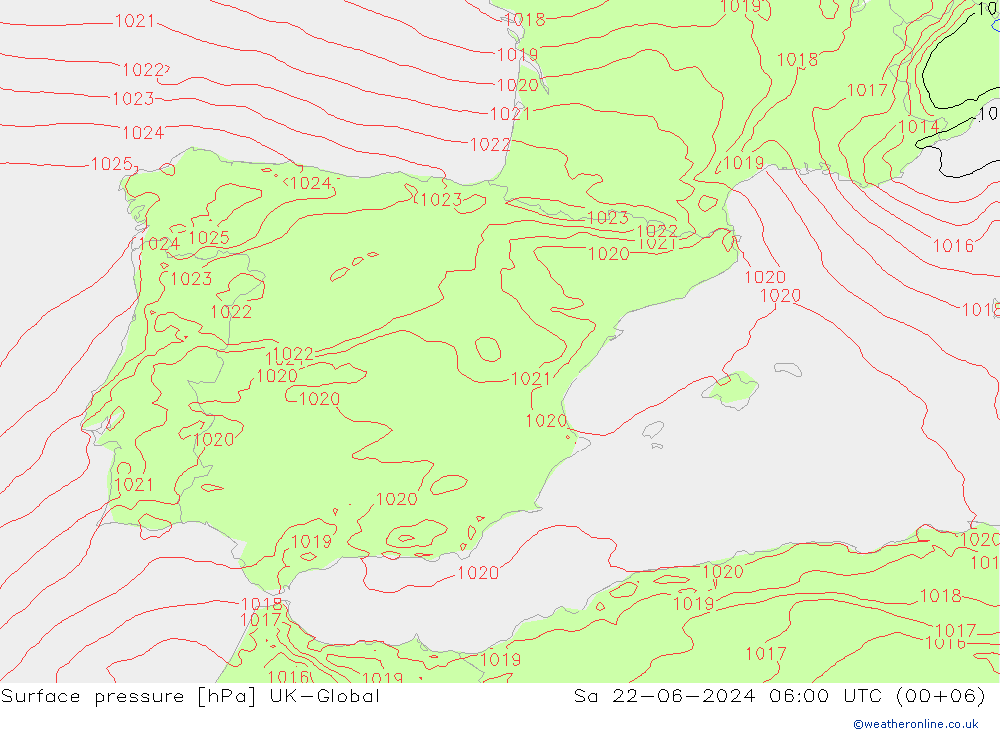 ciśnienie UK-Global so. 22.06.2024 06 UTC