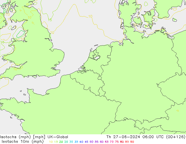 Isotachs (mph) UK-Global Th 27.06.2024 06 UTC