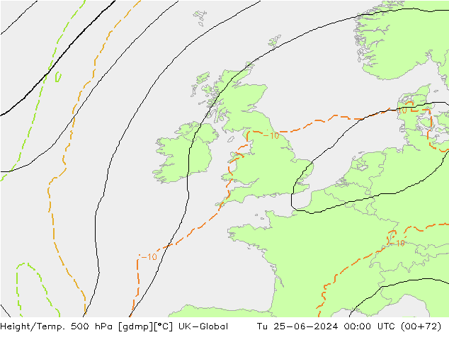 Height/Temp. 500 hPa UK-Global Di 25.06.2024 00 UTC
