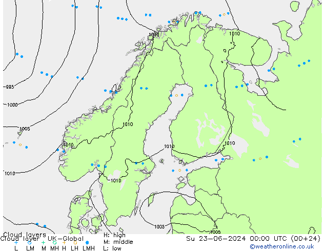 Cloud layer UK-Global Dom 23.06.2024 00 UTC