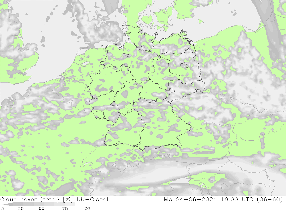 Wolken (gesamt) UK-Global Mo 24.06.2024 18 UTC