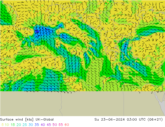 Wind 10 m UK-Global zo 23.06.2024 03 UTC