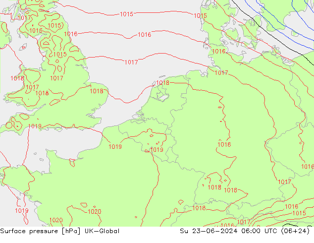 Bodendruck UK-Global So 23.06.2024 06 UTC