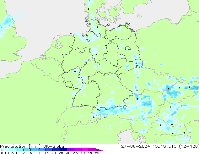 Precipitazione UK-Global gio 27.06.2024 18 UTC