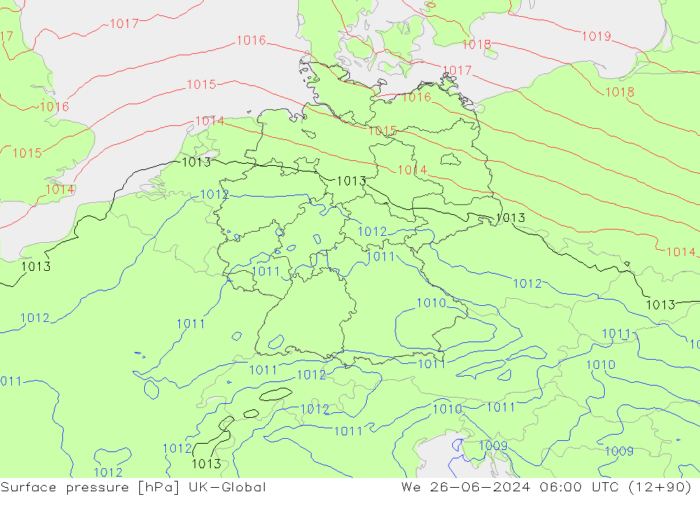 приземное давление UK-Global ср 26.06.2024 06 UTC